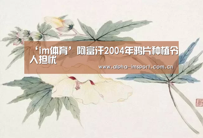 ‘im体育’阿富汗2004年鸦片种植令人担忧(图2) im体育